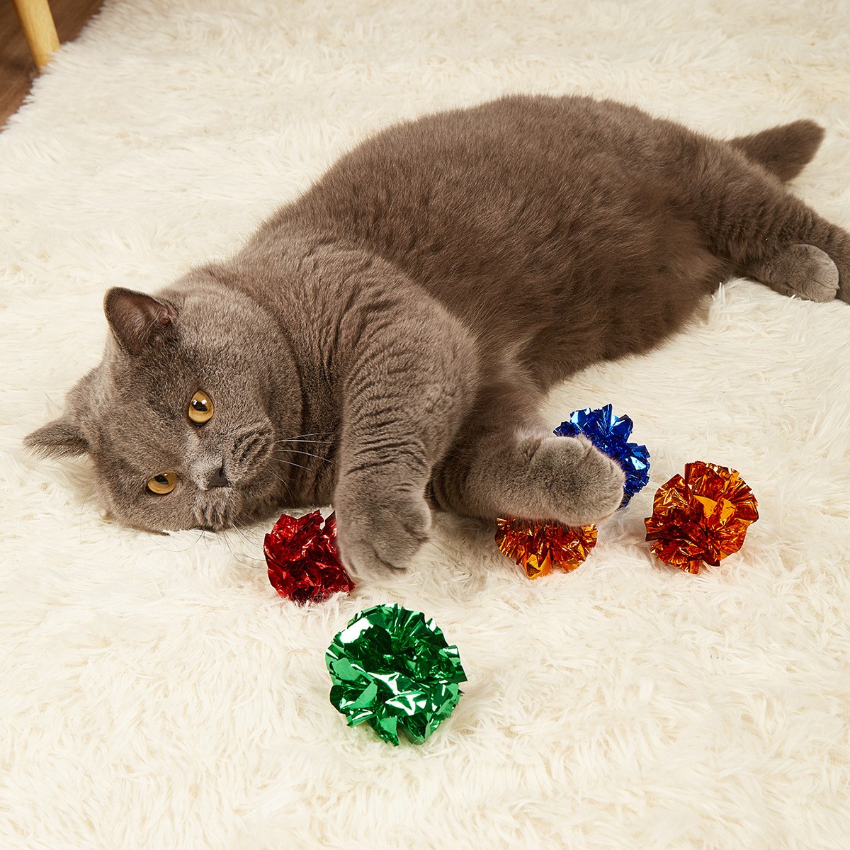 玩具逗猫响纸球多色彩色猫用品批发现货热卖宠物用品