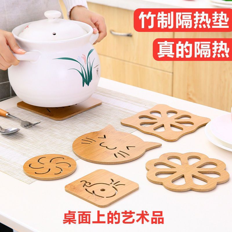 桌餐垫隔热垫盘子家用防烫垫批發 居家镂空木质杯垫 砂锅垫碗垫