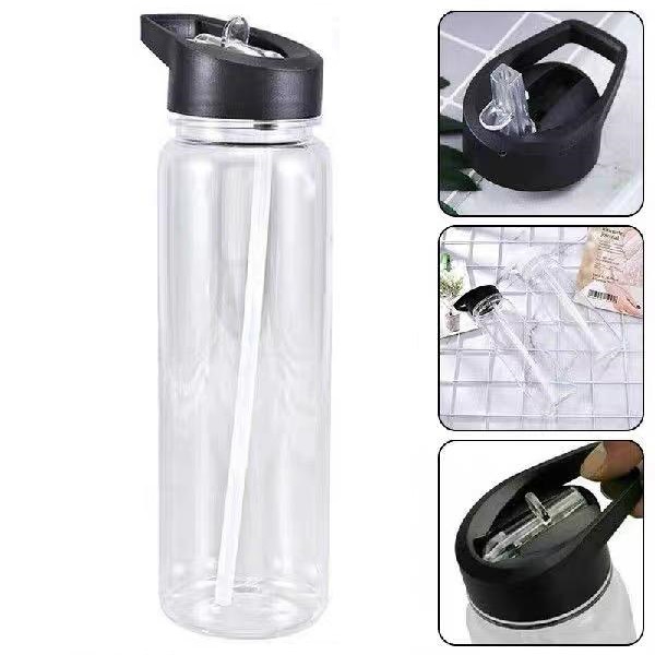 700毫升塑料运动水壶材质透明吸管杯带水瓶運動水樽水杯